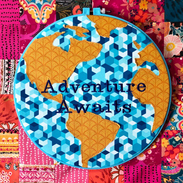 Adventure Awaits Embroidery Hoop